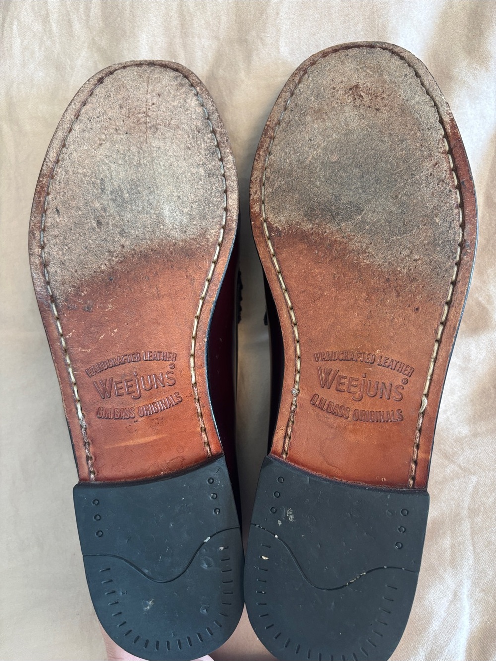 G.H. Bass Weejuns Whitney Penny Loafers Wine Burgundy Size 8.5 with Box - Picture 5 of 6